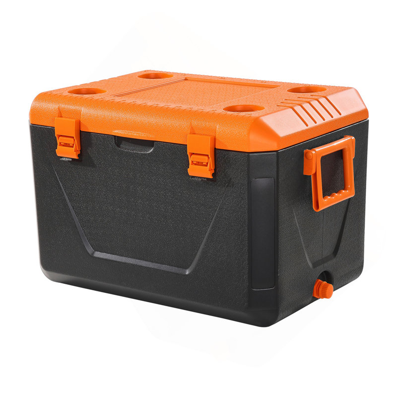 Glacière portative 63 pte avec glacière isotherme, capacité de 90 canettes avec porte-gobelet