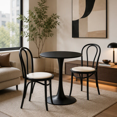 Table de salle à manger ronde en grain de bois foncé, table de salle à manger moderne, table de salle à manger, plateau de table en panneau de fibres à densité moyenne et base mate en fer peint par pulvérisation, table de salle à manger ovale moderne, table basse de style Mid-Century pour le salon
