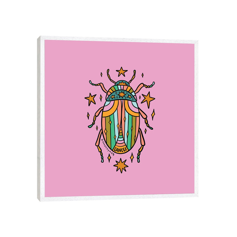 Cancer Beetle by Doodle By Meg - Gallery-Wrapped Canvas Giclée on Canvas, White Framed, 45.72 cm H x 45.72 cm W