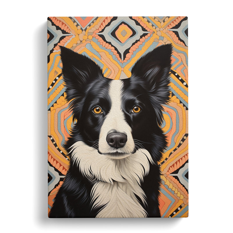 Border Collie No.2 - Print, 50cm H x 35cm W x 3cm D