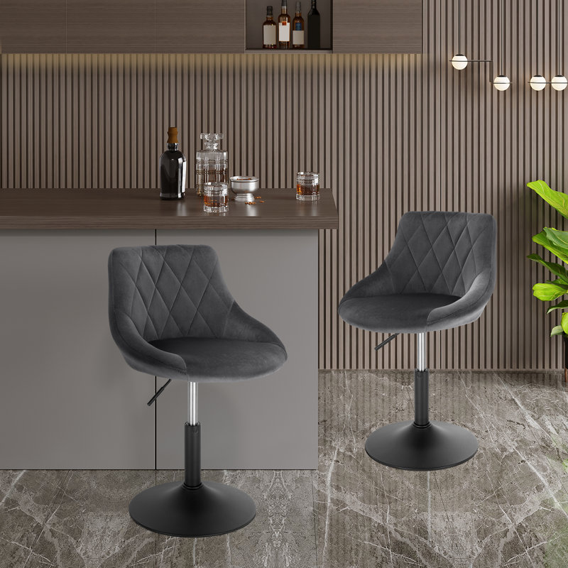 Blasco Swivel Adjustable Height Stool, Dark Grey
