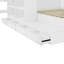 Lit plateforme avec rangement blanc en bois pleine grandeur - 6 tiroirs, tablettes, bureau intégré et garde-robe-1264333545