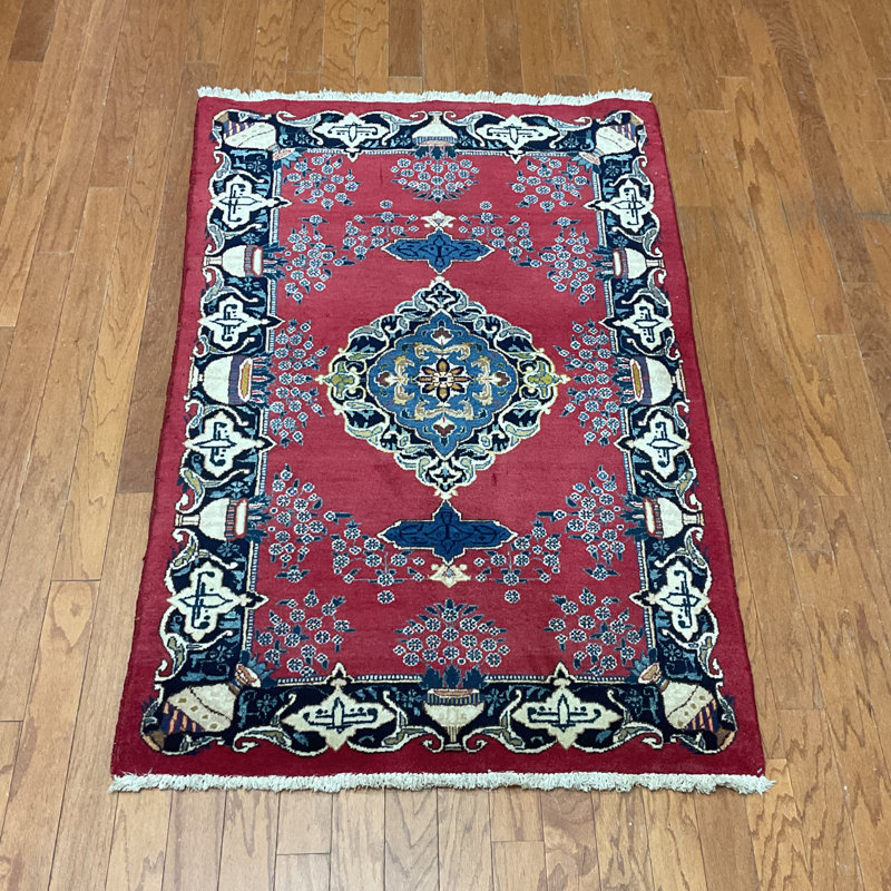 Handmade Mashad Wool Rug