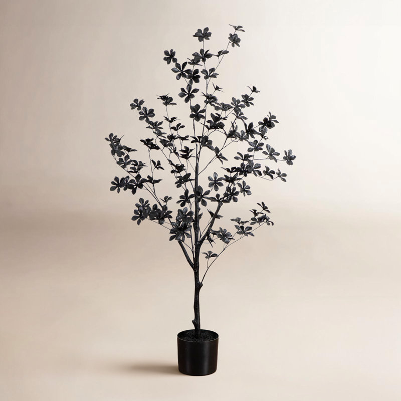 4 pi. Arbre enkianthus artificiel noir d'Halloween