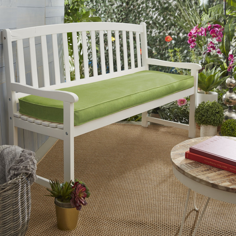 Osprey Outdoor Sunbrella Bench Cushion, 60" W x 19" D, Spectrum Cilantro Sunbrella® Plainweave