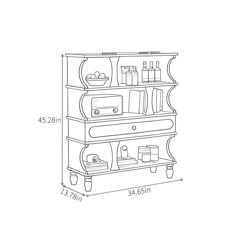 Multifunctional Home Sideboard, Walnut
