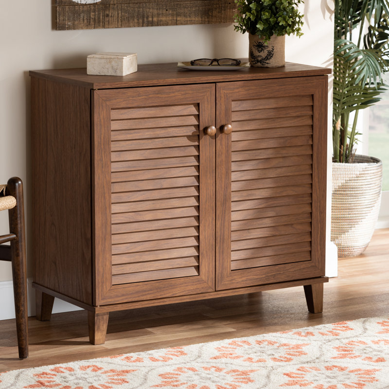 12 Pair Shoe Storage Cabinet, Walnut