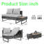Ensemble de canapé d'extérieur avec dossier inclinable réglable, table basse extensible avec seau à glace et coussins moelleux en osier résistant pour résister aux intempéries-522433048