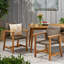 Chaise de salle à manger en bois et osier Hampton (ensemble de 2)-343241588