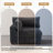 Upholstered Gray Faux Rabbit Fur Flannel Armchair with Pillow Back, One Arm Single Chair Module Part For Sectional Sofa-280582039