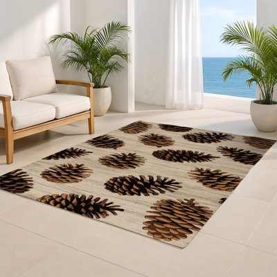 Tapis beige d'intérieur et d'extérieur Nature