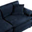 Nuage de chenille bleu 2 pièces, canapé contemporain pour espaces de vie, agencement personnalisable, froissé, siège mi-ferme, dossier rembourré, accoudoirs carrés, installation rapide
