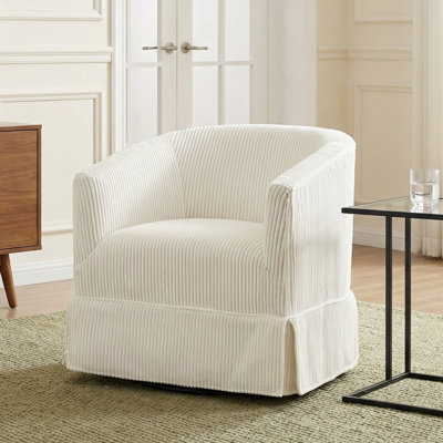 Fauteuil demi-tonneau rembourré et pivotant