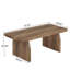 Table basse rectangulaire brun rustique de 47 po, table de salon en bois, table basse basse de style campagnard avec base robuste et coins arrondis, assemblage facile