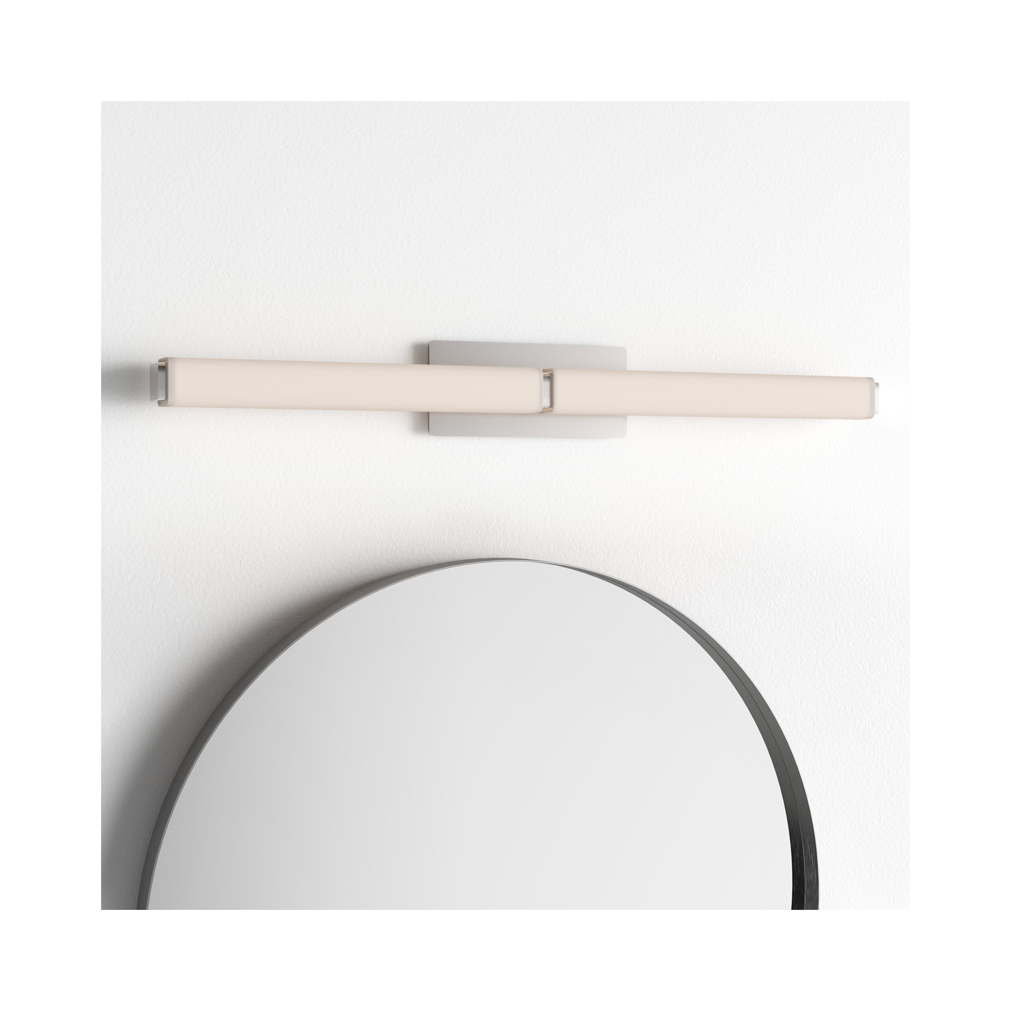 Erby Single Light Glass Dimmable LED Flush Mounted Sconce, 3000K, Brushed Nickel, 5" H x 39" W x 3" D