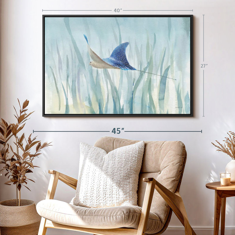 «Animal», impression sur toile «Rayon sous-marin», H 27 po x l 40 po, Toile avec cadre flottant noir