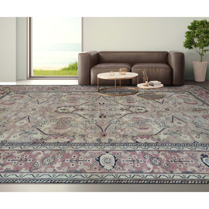 Hand-Knotted High-Quality Red and Brown Area Rug