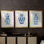 Vase Ming sur lin IV - impression sur mesure encadrée de qualité supérieure - 3 pièces-1841136025-1841136031