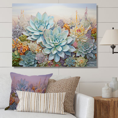 Reproduction sur toile de fleurs douces et grasses sur fond de fleurs II