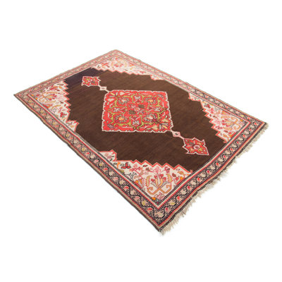 Rectangle 124 cm x 180 cm Geometric Wool Hand Woven Area Rug