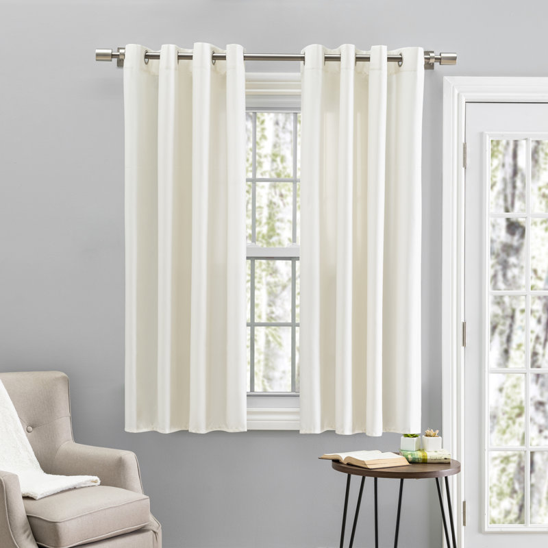 Room Darkening Curtain Single Panel, 56" W x 45" L, Ivory