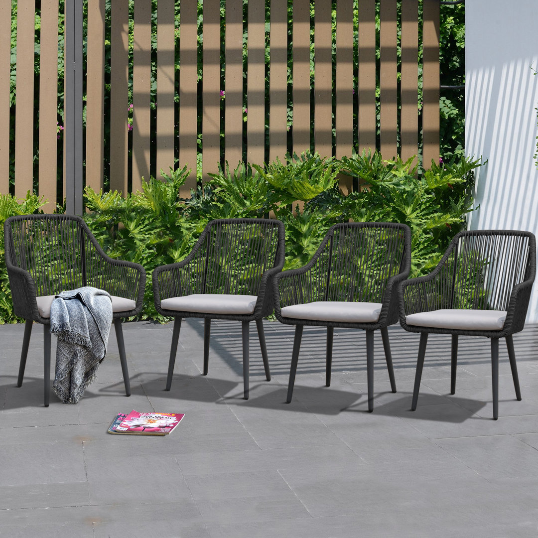 Patio Dining Armchair with Cushion OC Orange-Casual Frame Color/Cushion 