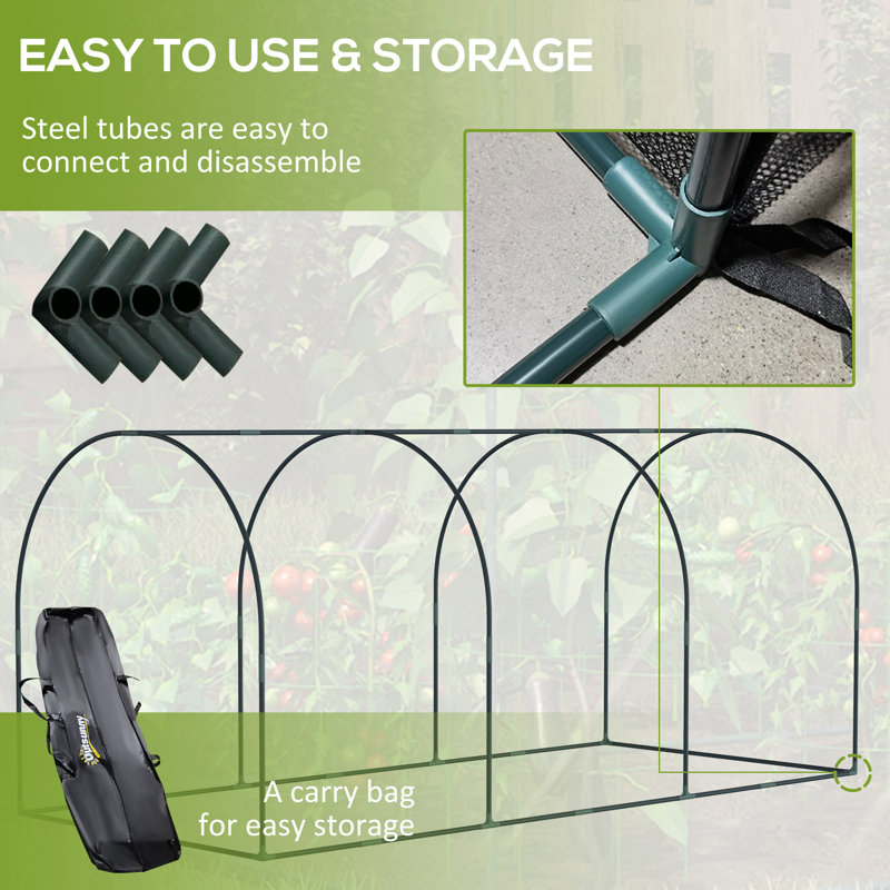 Black Mesh Plant Protection Tent with Zippered Doors