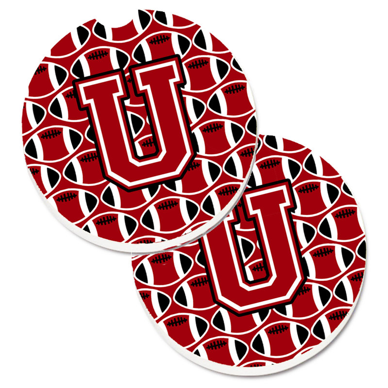 Sous-verre de football, U, Cardinal / blanc