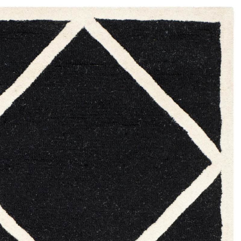 Charleigh Geometric Wool Hand Woven Area Rug, Rectangle 122 x 183 cm