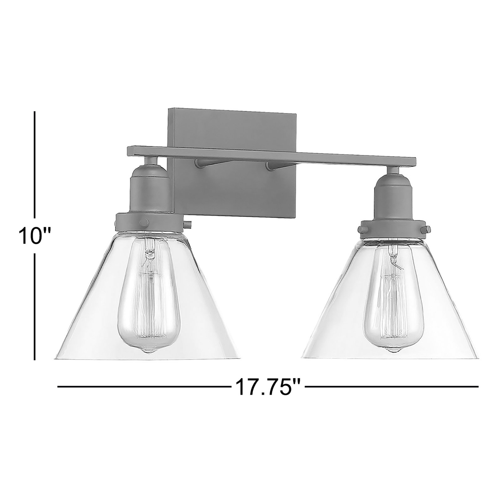 Catalina 2-Light Dimmable Vanity Light, Polished Nickel
