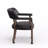 Black Faux Leather Game & Dining Chair – Rustic Walnut Wood Frame with Casters & Nailhead Trim-2135294273