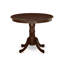 L'ensemble 3 pièces de table et chaises de cuisine comprend une table de salle à manger ronde avec piédestal et 2 chaises de salle à manger en tissu de lin, 36 x 36 pouces, acajou-2077484124-2116777528-2116777530