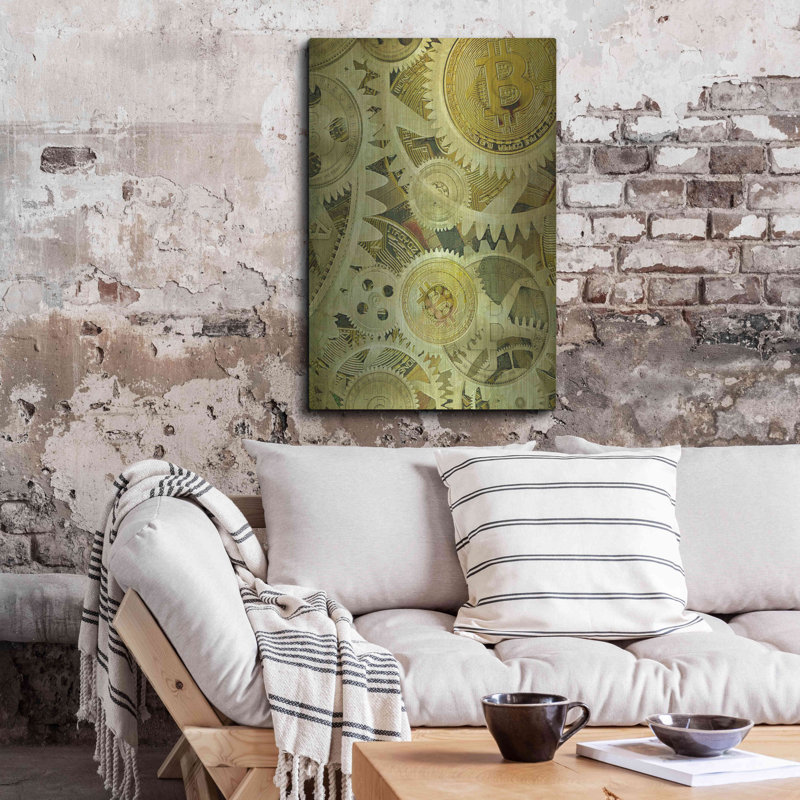 «Grunge Bitcoin Six» par Steve Hunziker OOB, H 36 po x l 24 po