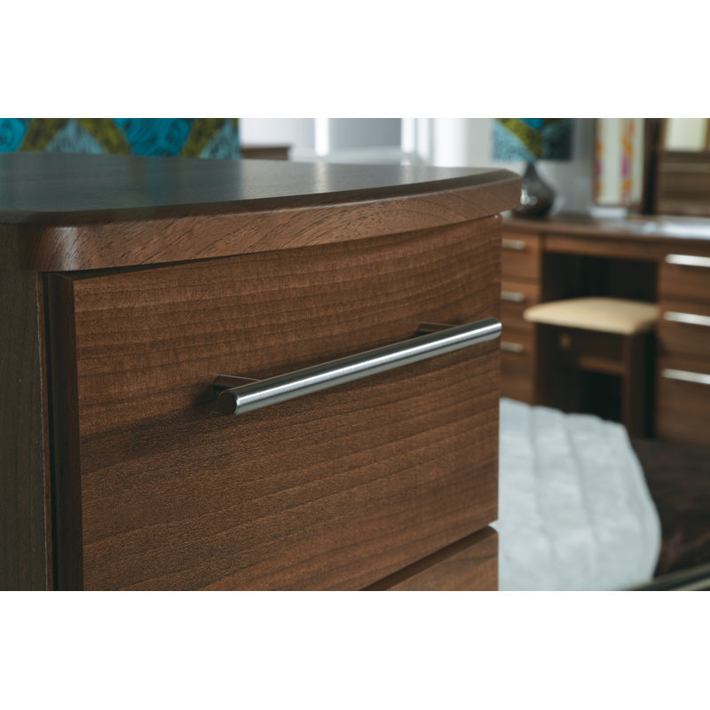 Fully Assembled Lyndale 2 Drawer Bedside Table, Walnut