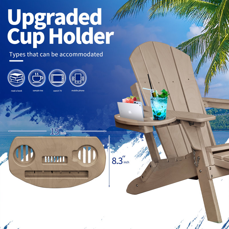 Chaise Adirondack pour l'extérieur Hdpe, Brun