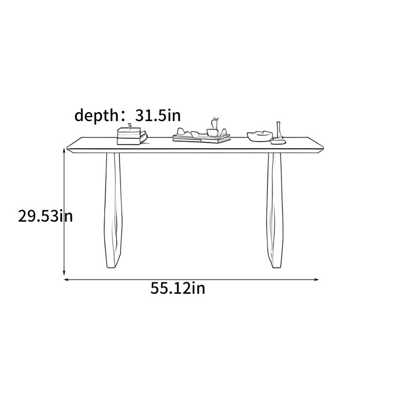 Table de salle à manger de style nordique, H 29,53 po x L 55,12 po x l 31,5 po