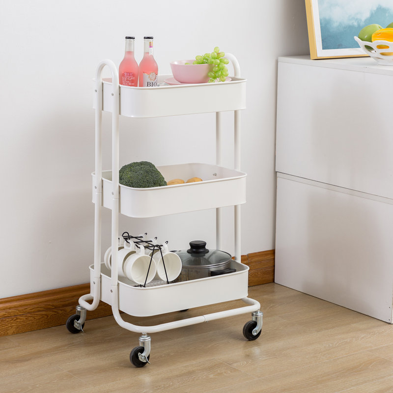 31'' H x 18'' W Utility Cart with Wheels, White