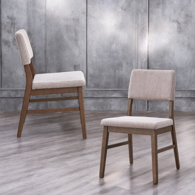 Chaises d'appoint rembourrées en velours côtelé mauve avec finition noyer (de 2), sièges de style scandinave, capacité de poids de 220 lb, conception poussiéreuse et assise, hauteur de siège de 19 po, 220 lb
