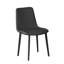 Ensemble de 2 chaises de salle à manger modernes, revêtement en cuir reconstitué noir, pattes en acier pour cuisine-18849201