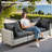 Daltry 11 Piece Outdoor Wicker Conversation Sets With Fire Pit Table and Coffee Table With built-in lights-71144900