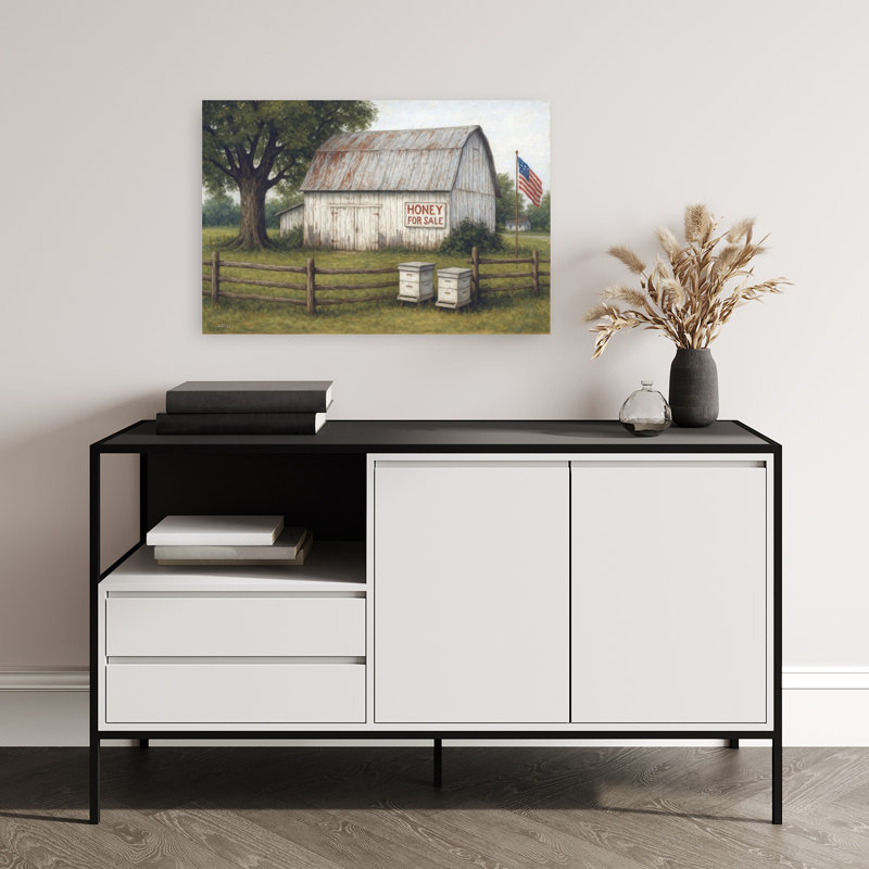 Miel à la vente, art abstrait de paysage abstrait, 16" H x 24" W