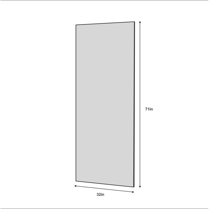 Cadre en alliage d'aluminium pour miroir pleine longueur 70 po x 31 po, incliné ou fixé au mur, haute définition, incassable, idéal pour la chambre à coucher, le salon, le couloir - décor moderne pour la maison