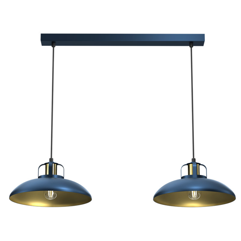 Felix 2 - Light Dome;Shaded;Cluster Pendant, Navy Blue/Gold