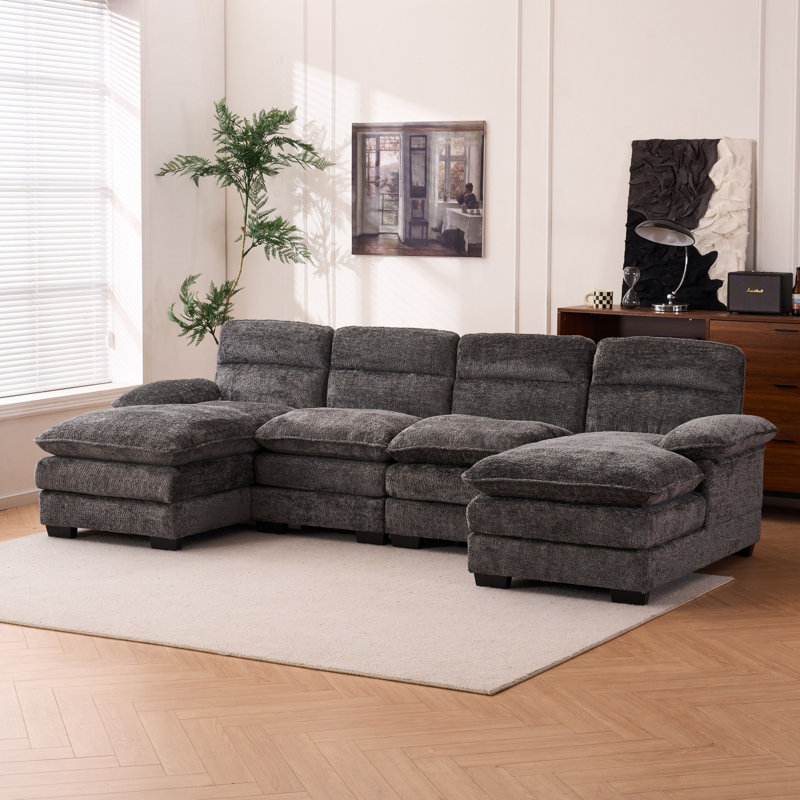 Canapé modulaire en U, Gris
