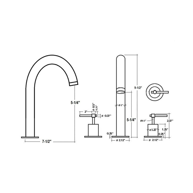 Metro Soho Bathroom Faucet - Widespread - 10" Brass, Matt Black