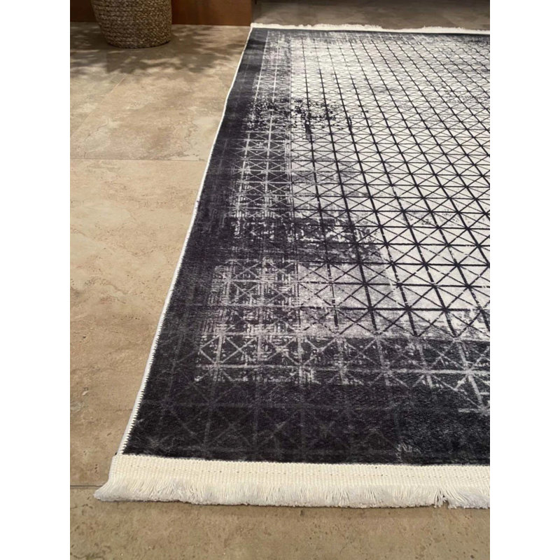 Tapis en coton avec envers antidérapant Kahli, Rectangle 3 pi 3 po x 5 pi 11 po