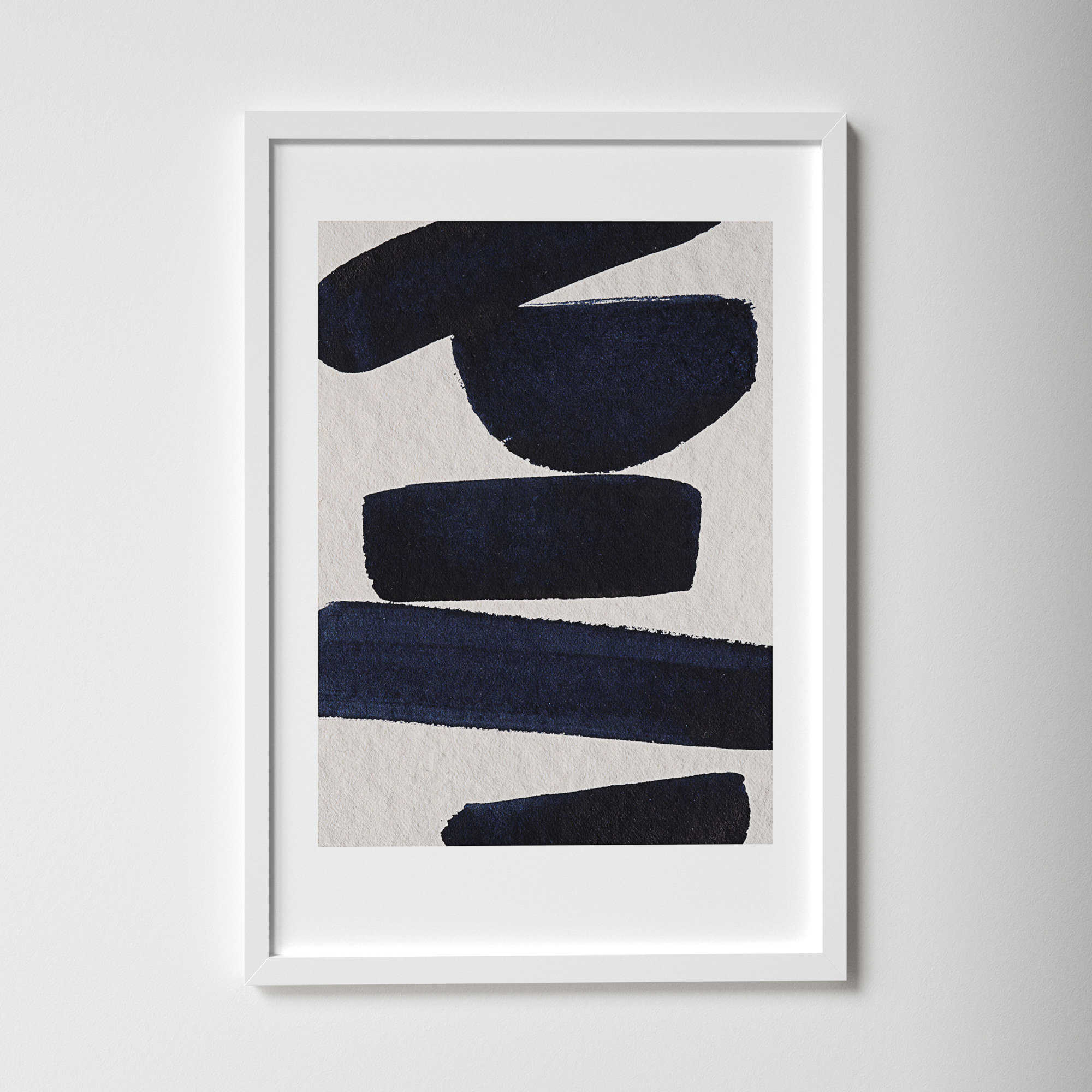 Japandi 5 by Simon West, White, 25.6" H x 17.4" W x 0.88" D