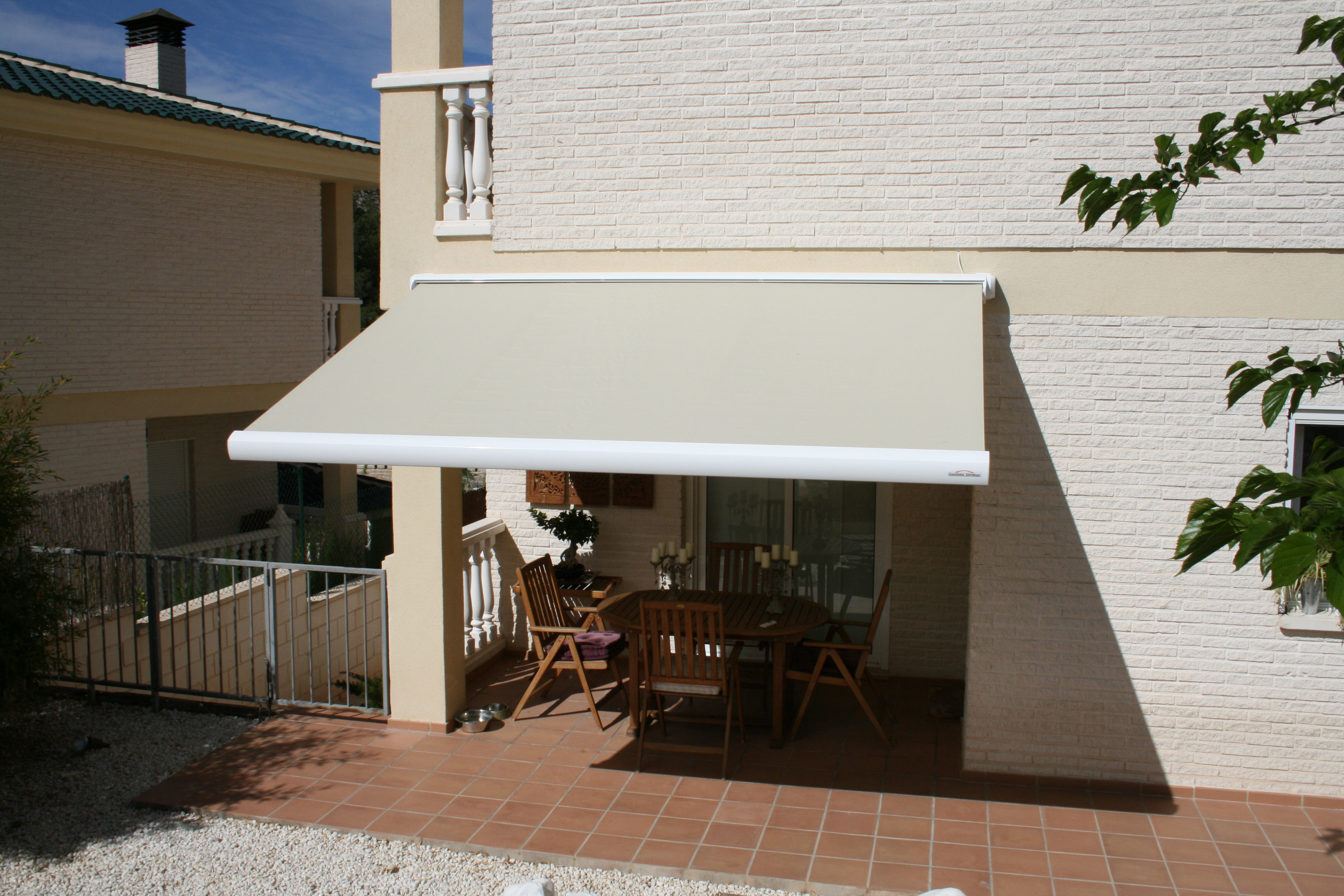 Multiple Awnings 9'' Fabric Cover Motorized Retractable Patio Awning