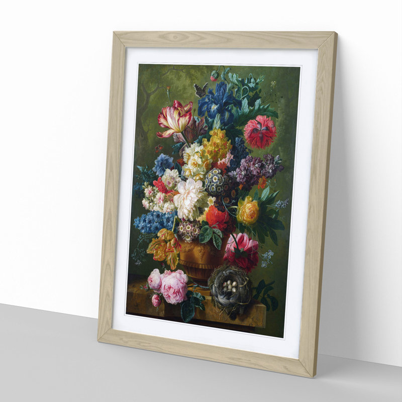 Still Life with Flowers Vol.1 by Maria Van Oosterwijk - Picture Frame Painting, 36cm H x 27cm W x 2cm D, Oak
