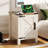 24'' Tall Farmhouse End Table With Charging Station, Wood Nightstand With Adjustable Shelf, Built-in Outlets-1543640927